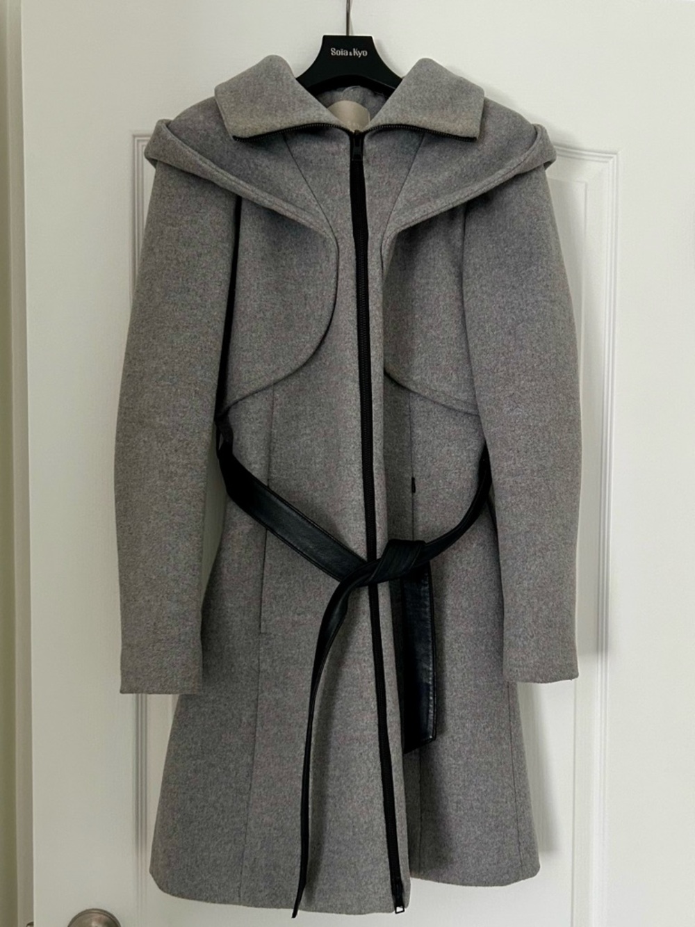 Soia & Kyo women’s Arya wool coat in grey | size small